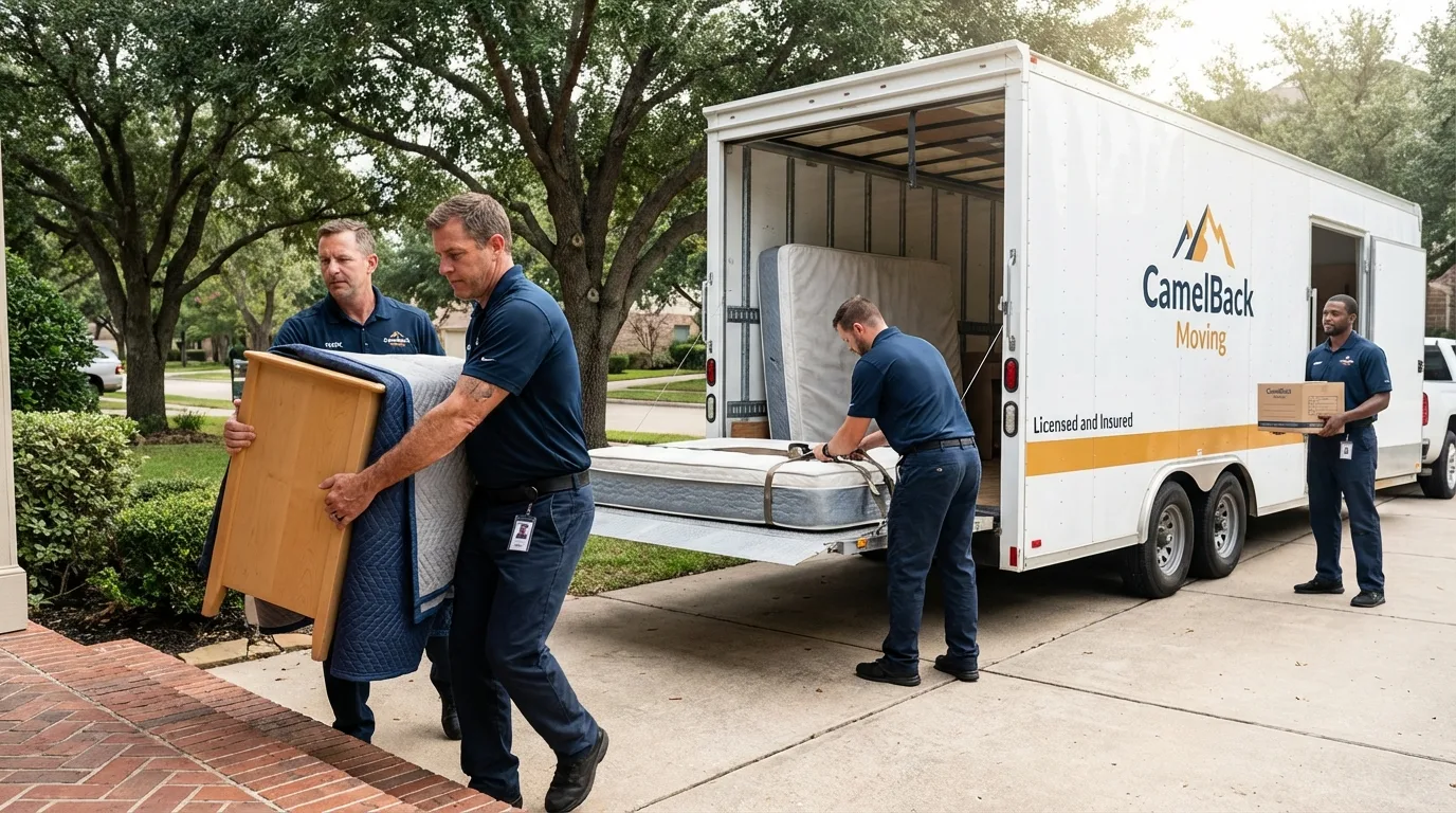 Crew loading residential truck for cross-state move from Dunn Loring, VA