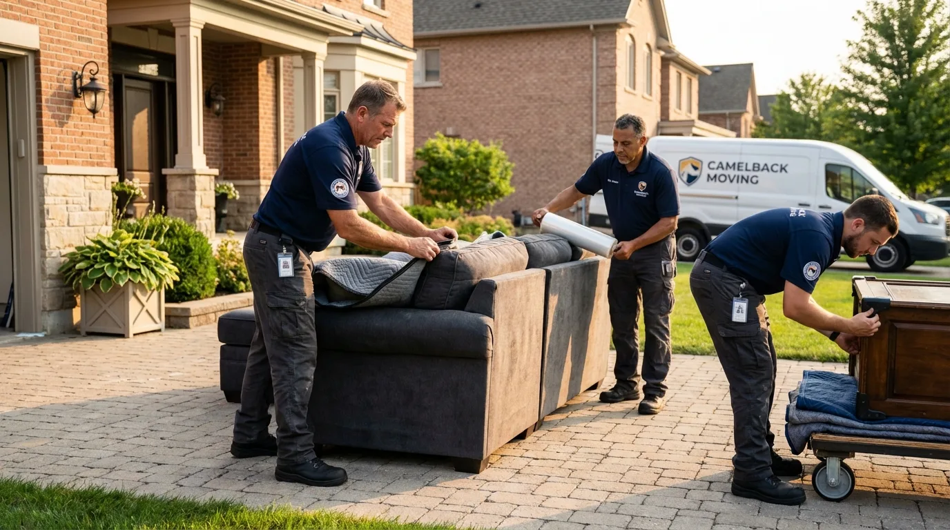Large estate moving crew wrapping furniture in Dunn Loring, VA