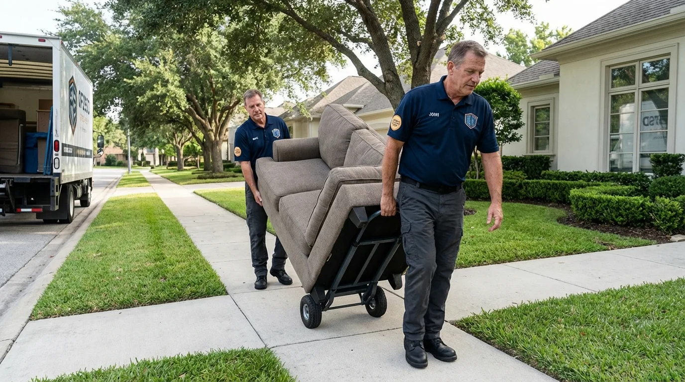 Local residential moving crew loading furniture in Dunn Loring, VA